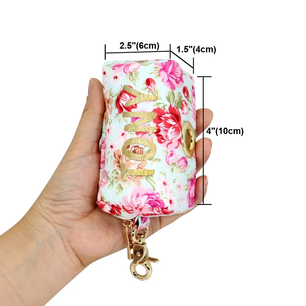 Personalized Floral Poop Bag, Snack & Accessories Holder