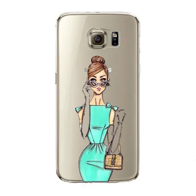 Phone Case for Samsung Galaxy S5 S6 S6Edge S6Edge  S7 S7edge Cover Soft Silicon Fashion Sexy Modern Lady Girl Mobile Phone Bag