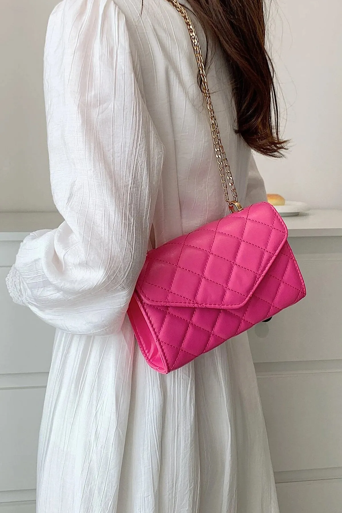 Pink Sling Leather Bag - A23 - WHB0056