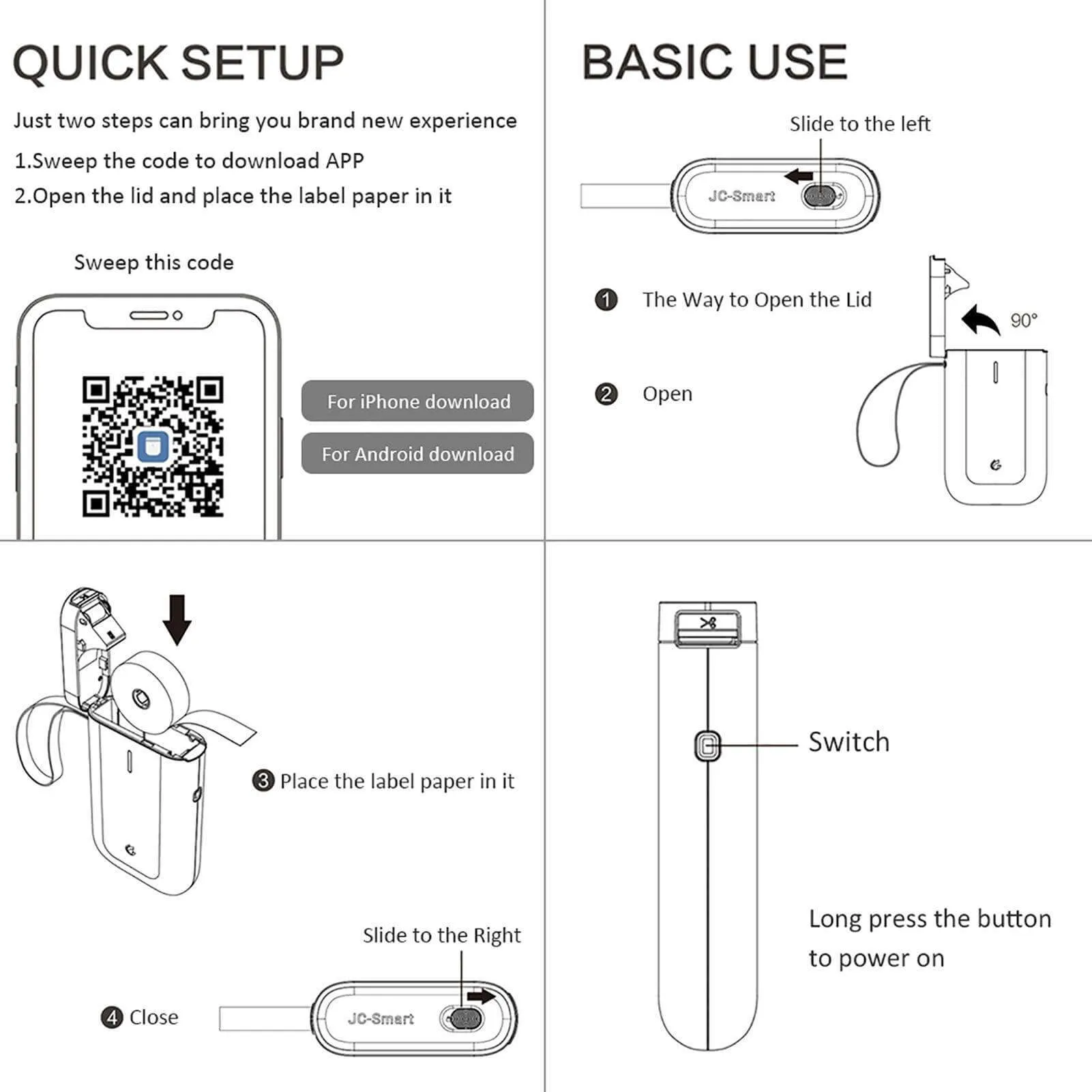 Portable Mini Wireless Label Pocket Printer