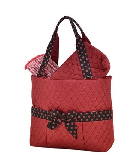 QSD2721 Quilted Solid 3PC Diaper Bag