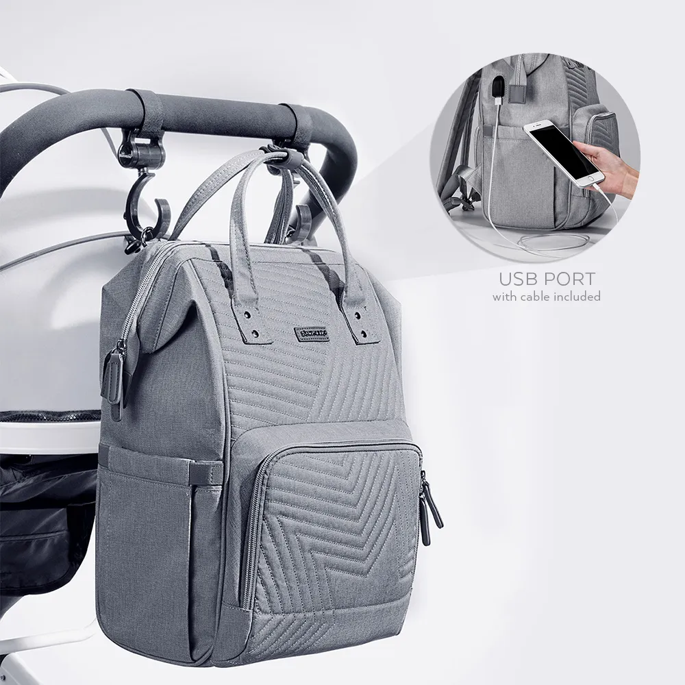 Quilted Baby Diaper Backpack – Stylish and Functional with Ample Storage