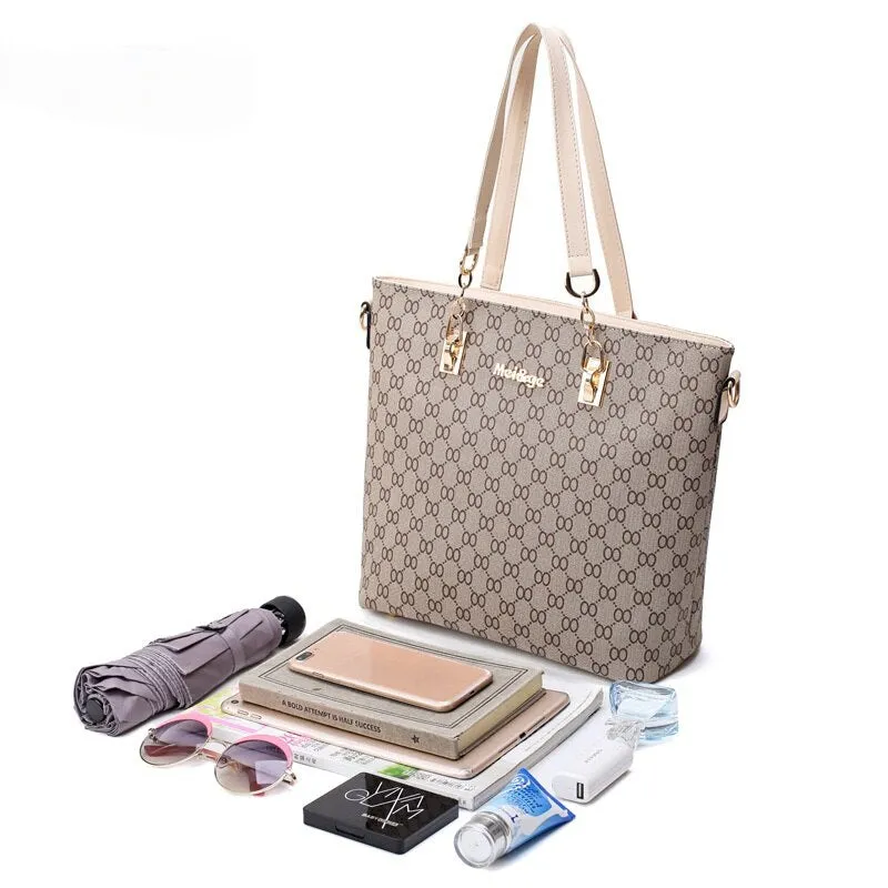 "Exquisite Collection: Premium Leather Designer Handbags - Stylish 6 Piece Set with Shoulder Bag, Crossbody Bag, and Patterned Luxury"