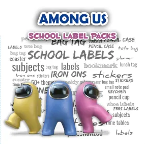 ""Among us" School labels packs