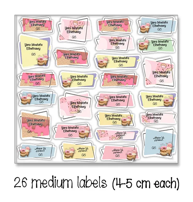 ""Donuts" School labels packs