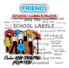 ""Friends" school labels packs