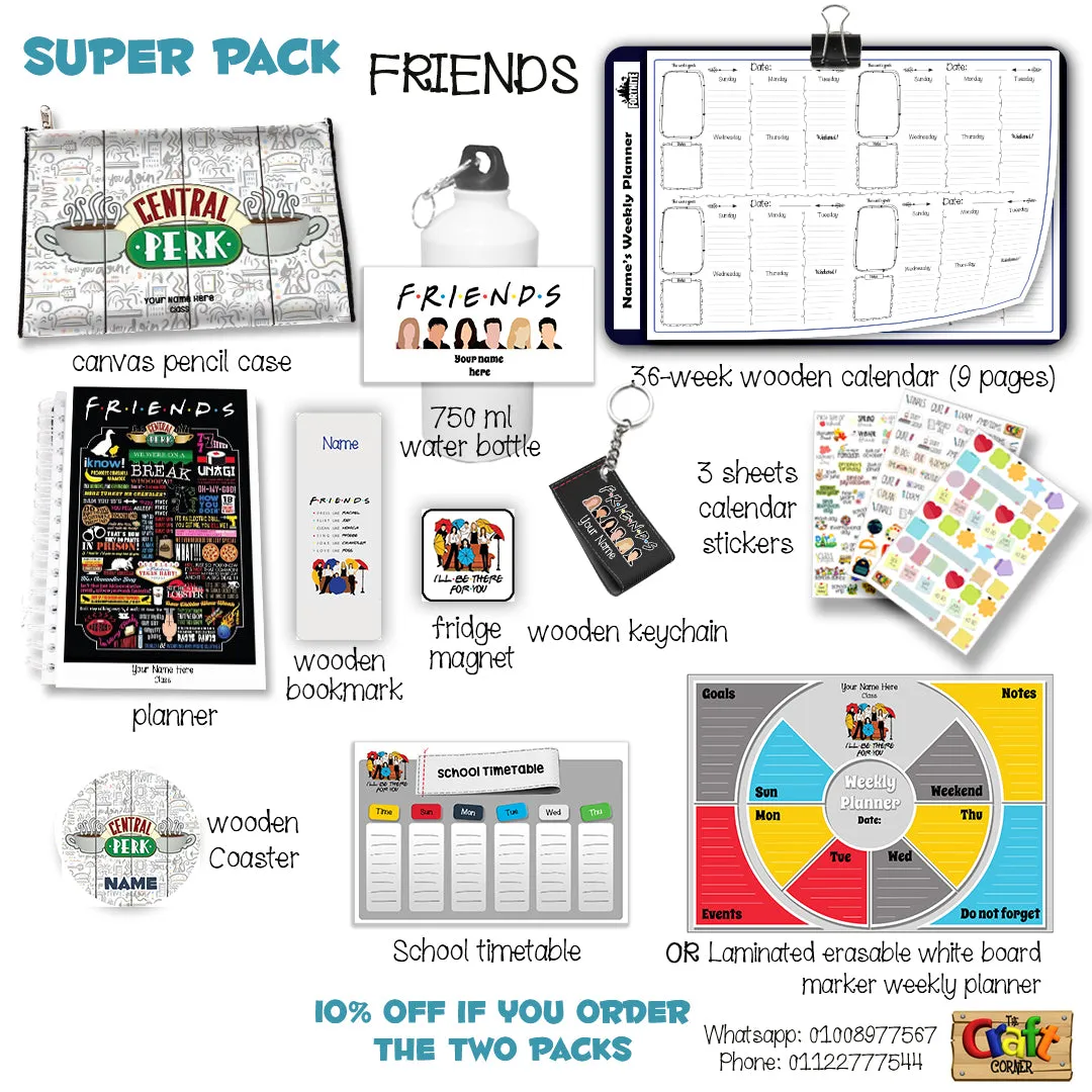 ""Friends" school labels packs