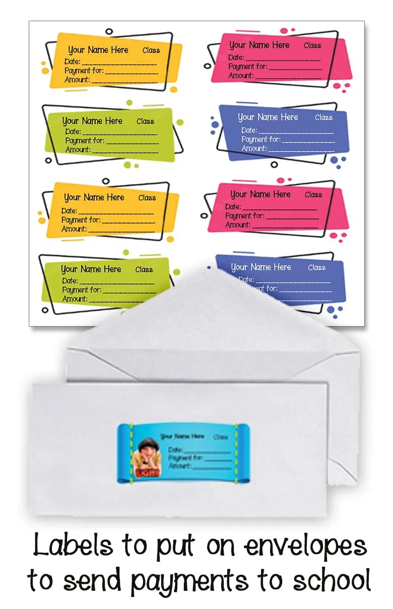 ""Plain signs" School labels packs