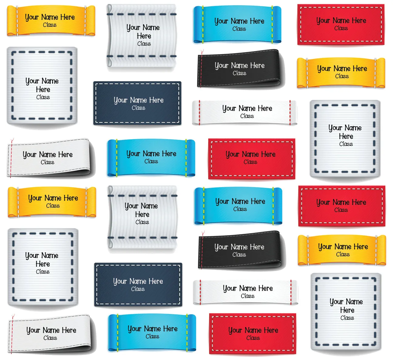 ""Plain Stitches" School labels packs