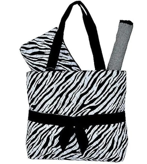 QZB2721 Quilted Zebra 3PC Diaper Bag