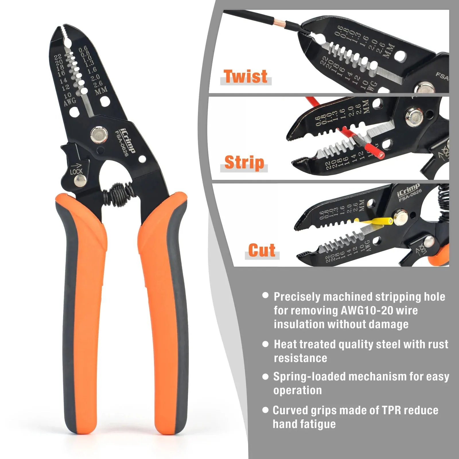 Ratchet Wire Crimping Tool Kit for 0.5-35mm² Insulated and Non-Insulated Terminals with Wire Striper and Cutter