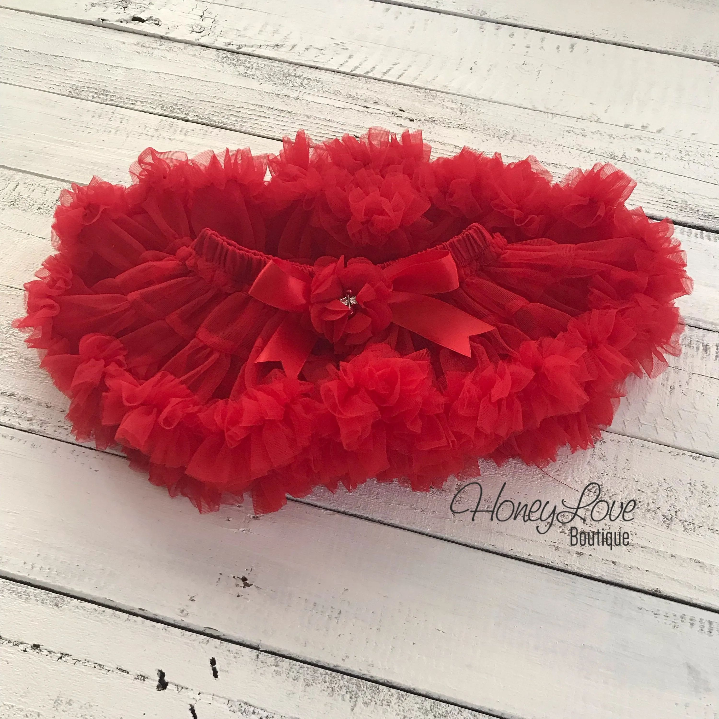 Red Pettiskirt - embellished flower