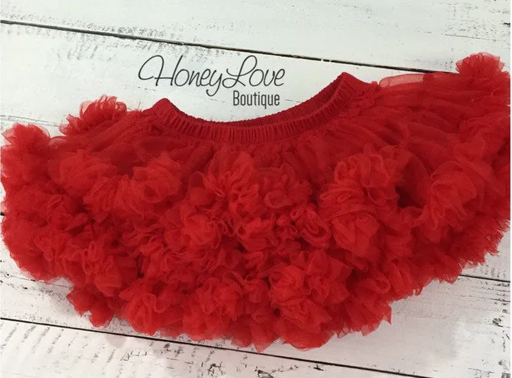 Red - Pettiskirt - Tutu Skirt Bloomer - Ruffle Bottom Bloomer