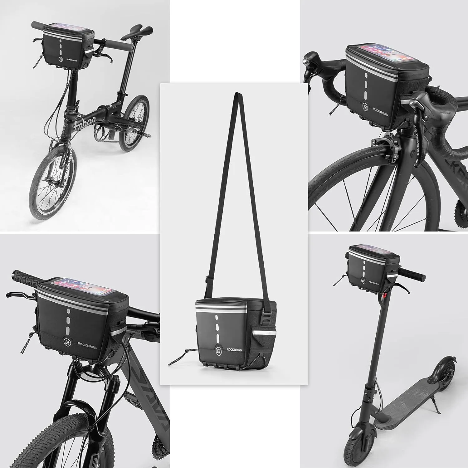 ROCKBROS Bike Handlebar Bag Bicycle Front Storage Bags