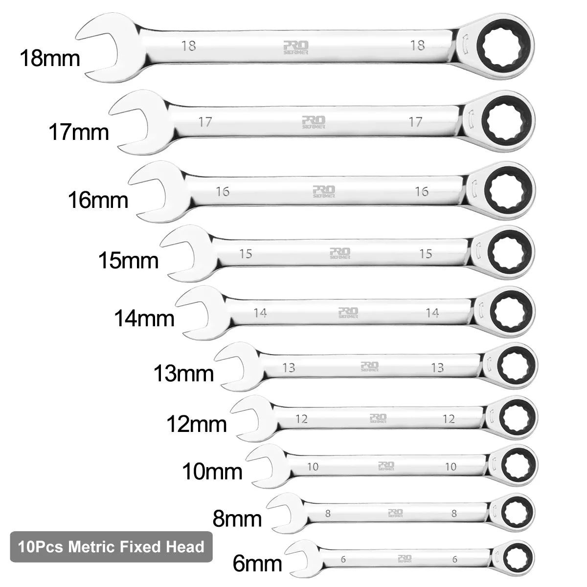 SAE and Metric Ratcheting Wrench Set 20-Piece