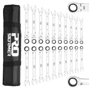 SAE and Metric Ratcheting Wrench Set 20-Piece