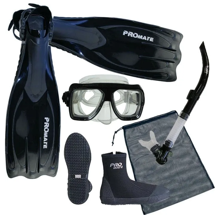 Scuba Dive Snorkeling Mask Snorkel Boots Fins Gear Bag Set - SCS0046