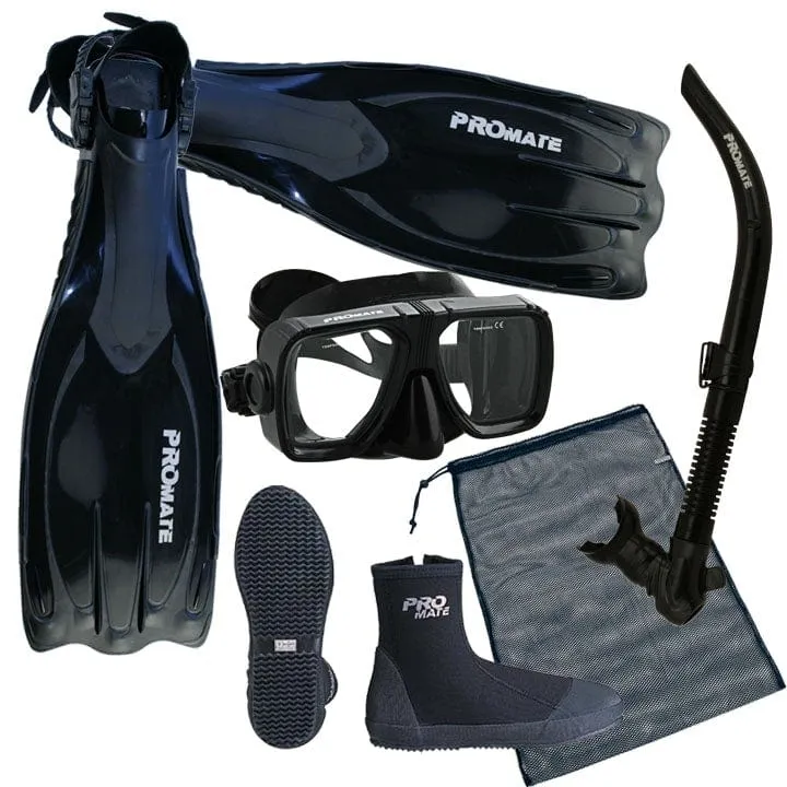 Scuba Dive Snorkeling Mask Snorkel Boots Fins Gear Bag Set - SCS0046