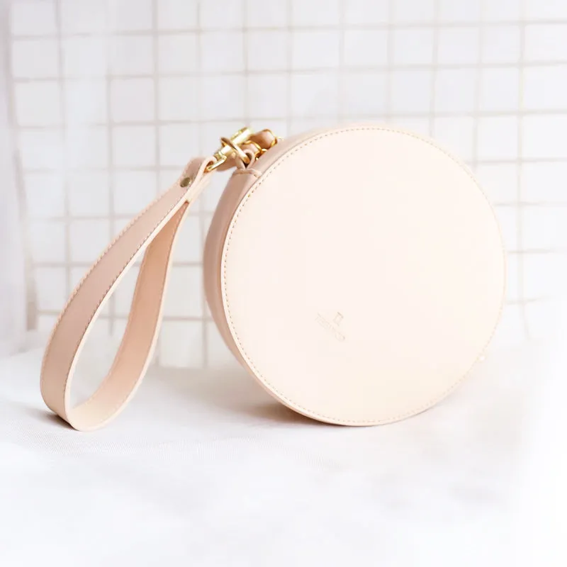 Simple Womens Leather Handbags Crossbody Circle Bags Purse for Women