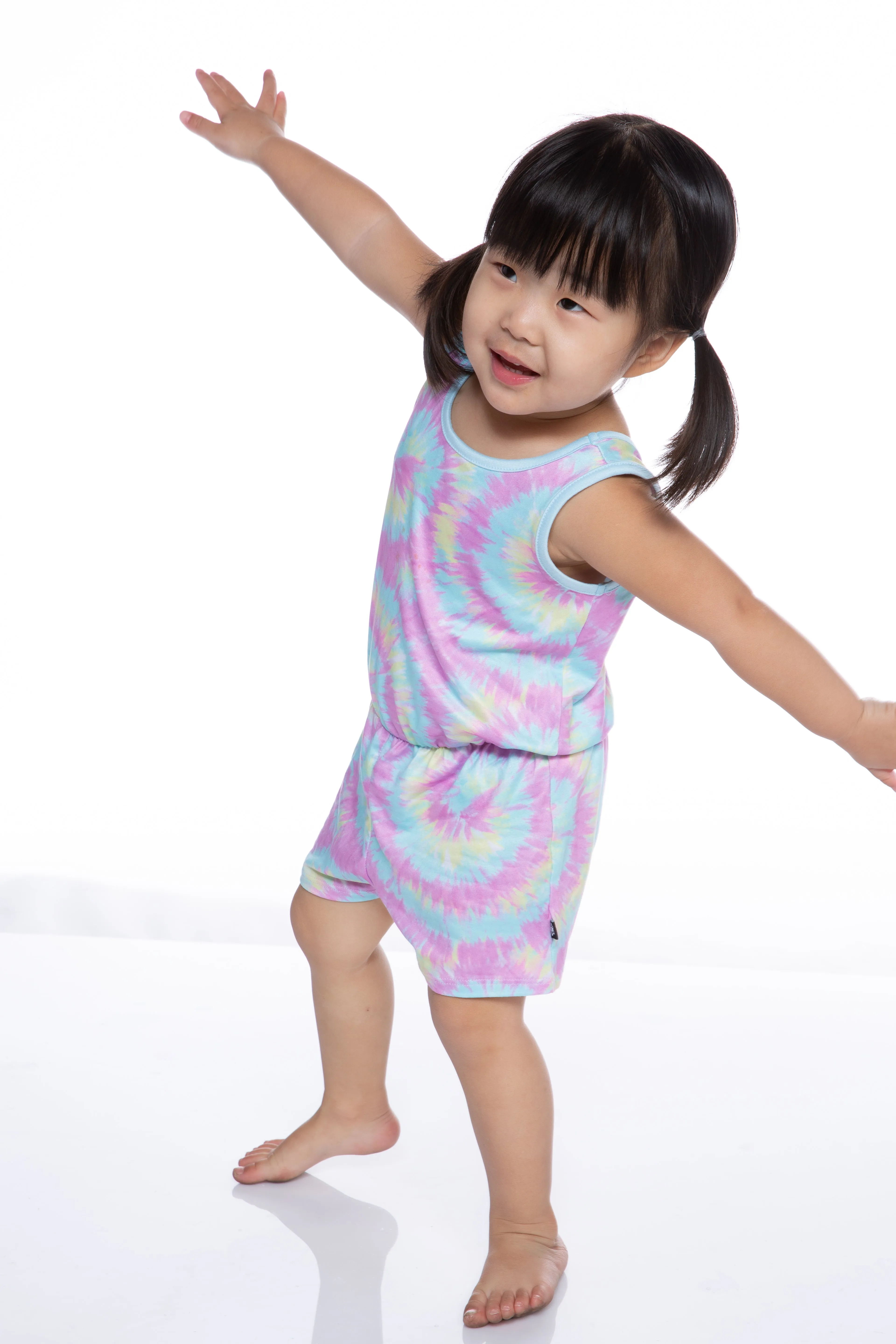 Simply Soft Baby Short Romper - Cotton Candy Tie Dye