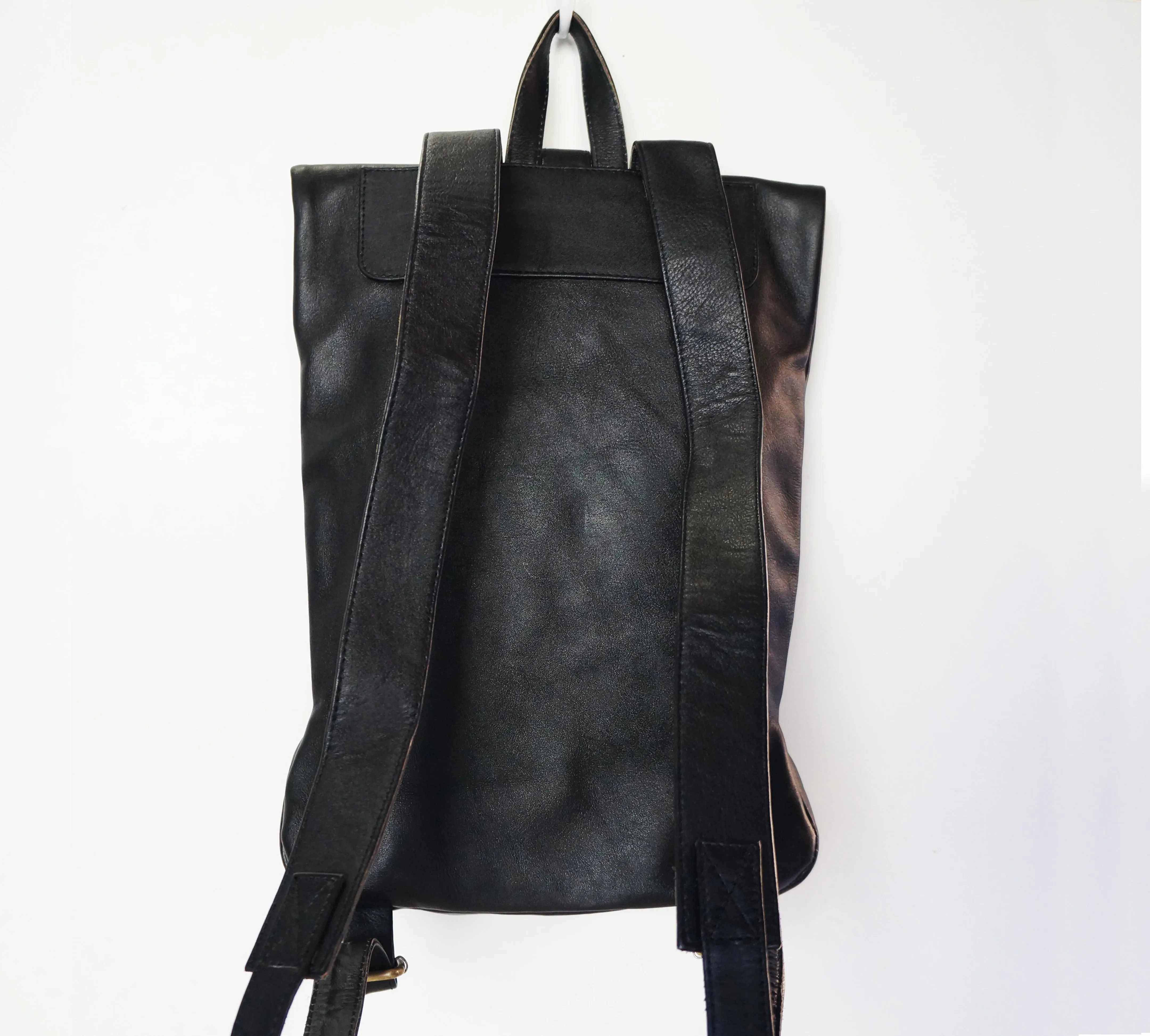 Small Black Leather Backpack