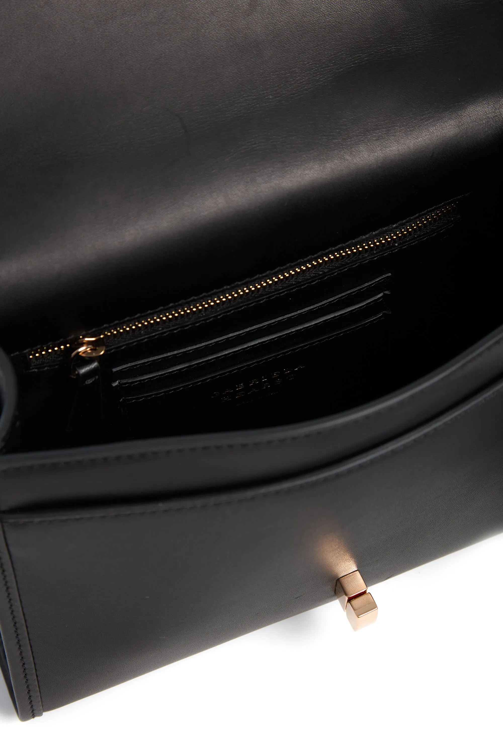 Small Leonora Flap Bag in Black Leather