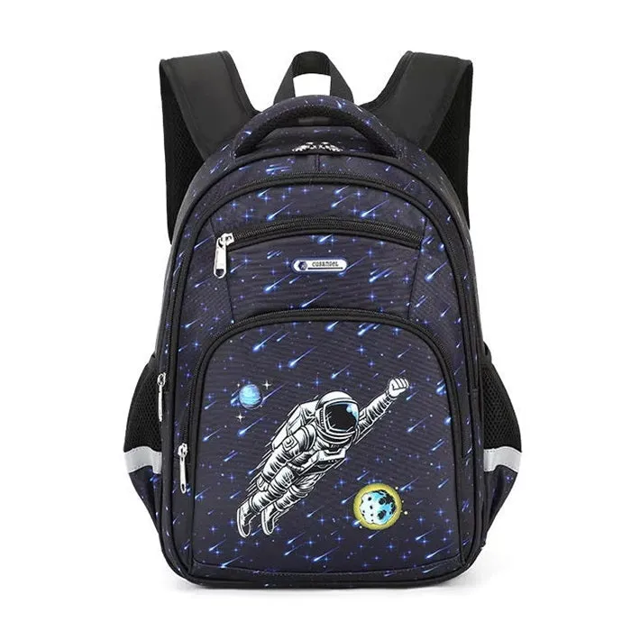 Space Adventure Print Large Capacity Waterproof School Bag - Galaxy-Themed Backpack