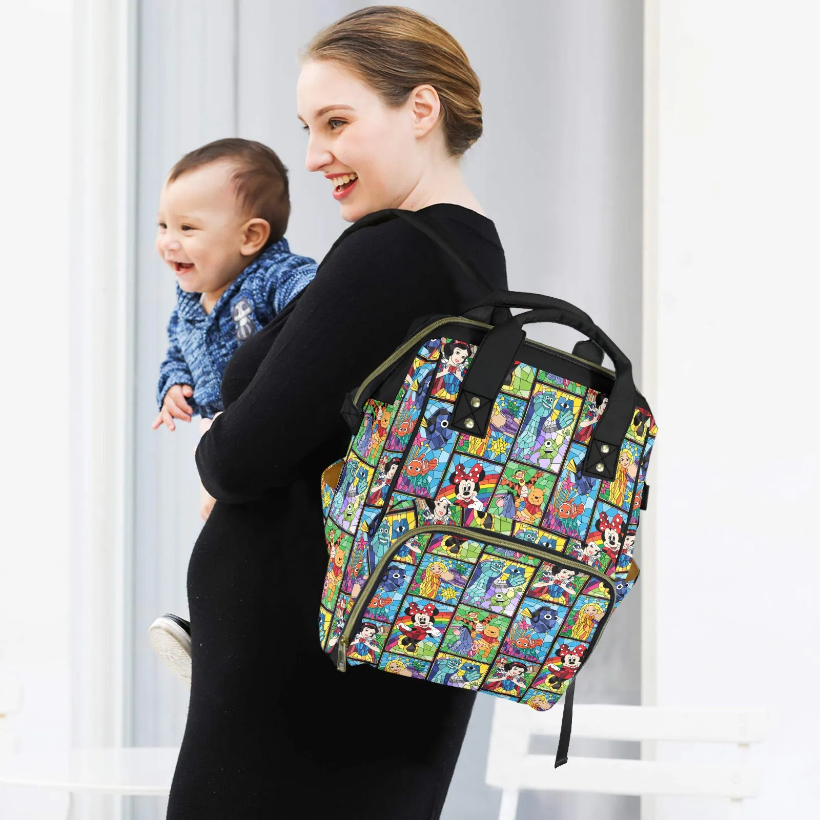 Stained Glass Characters Multi-Function Diaper Bag