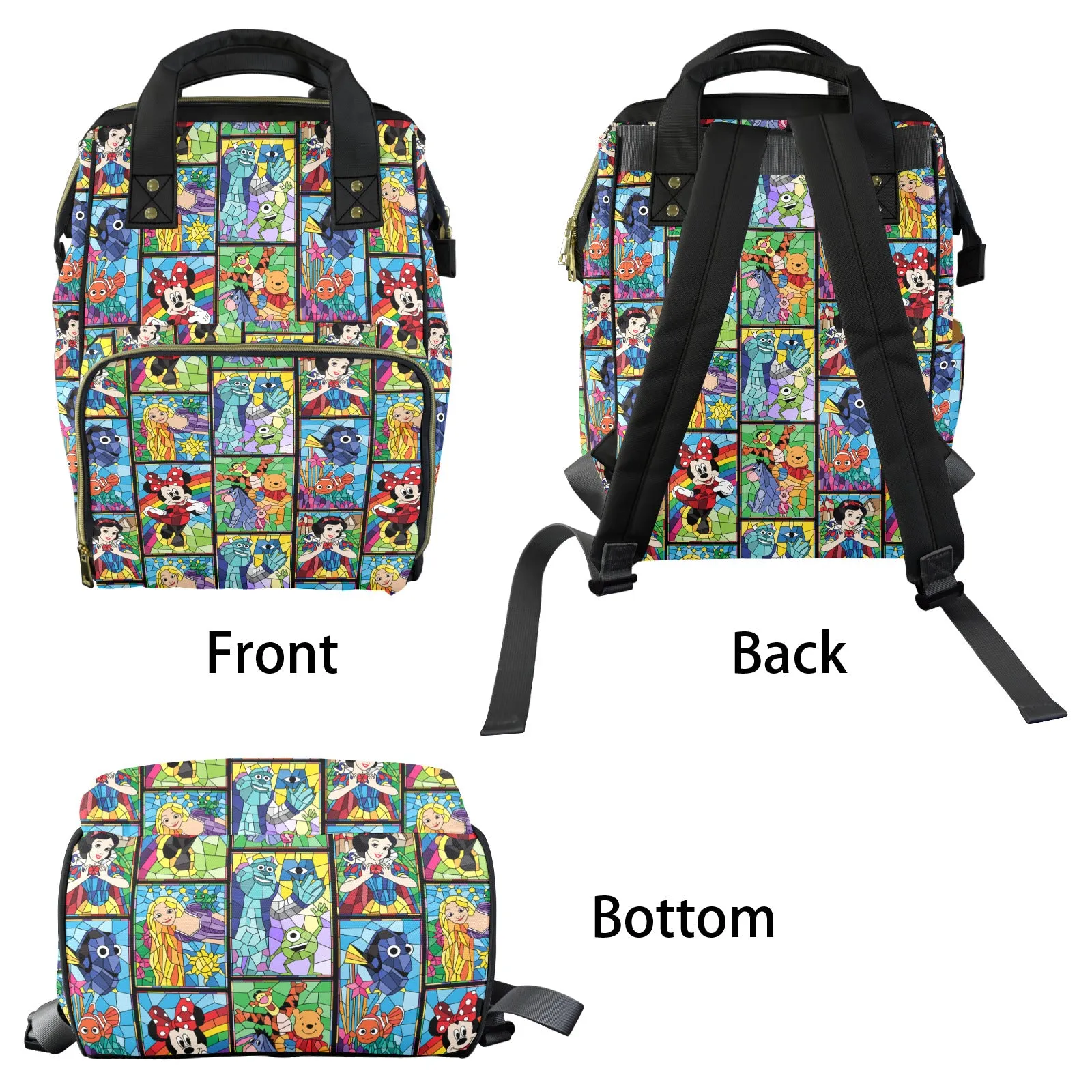 Stained Glass Characters Multi-Function Diaper Bag