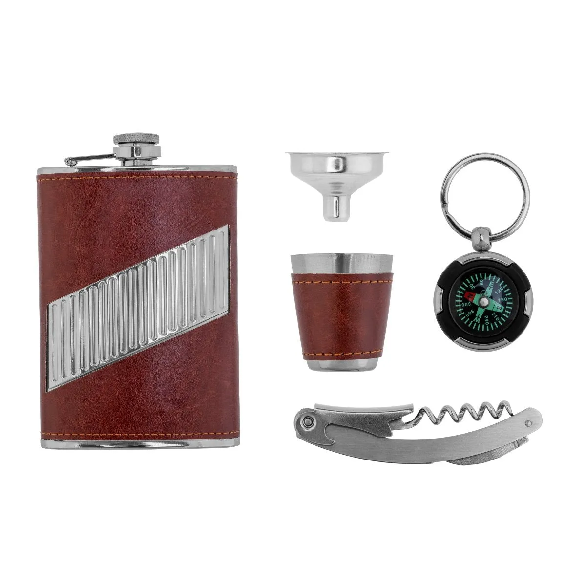 Stainless Steel Gift Set, 9 oz Hip Flask and Shot Glass