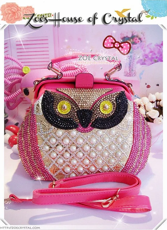 Stylish and Special Owl bag with Crystals and Pearls