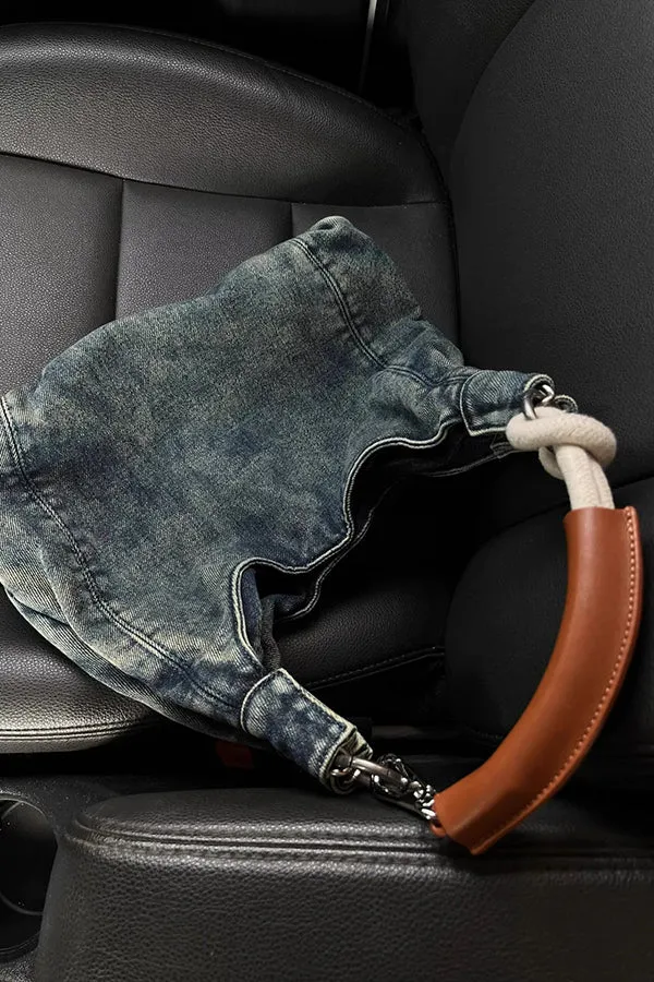 Stylish Distressed Denim Tote Bag