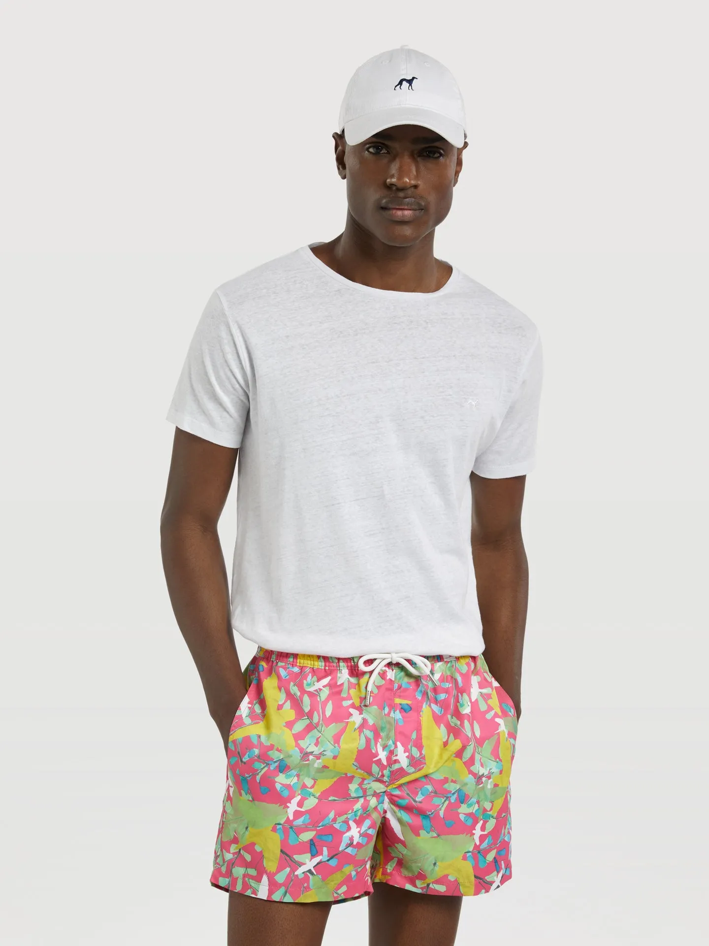 Swim Shorts With 'Birds' Print