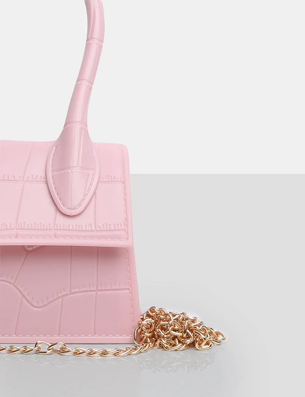 The Alora Pink Rubber Effect Mini Bag