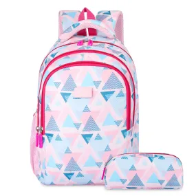 THE CLOWNFISH Scholastic Series Printed Polyester 30 L School Standard Backpack With Pencil/Staionery Pouch School Bag Daypack Picnic Bag For School Going Boys & Girls Age 8-10 Years (Baby Pink)