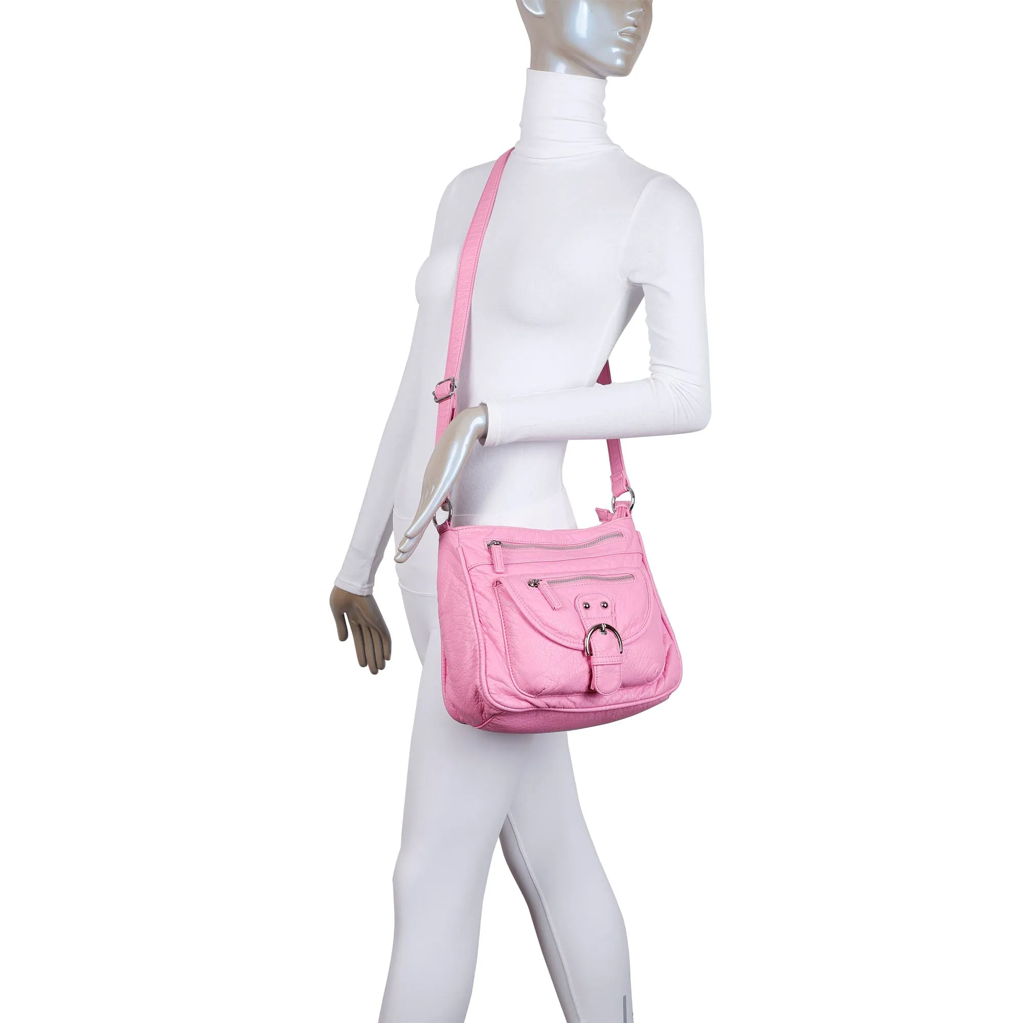 The Lorie Crossbody - Bubble Gum Pink