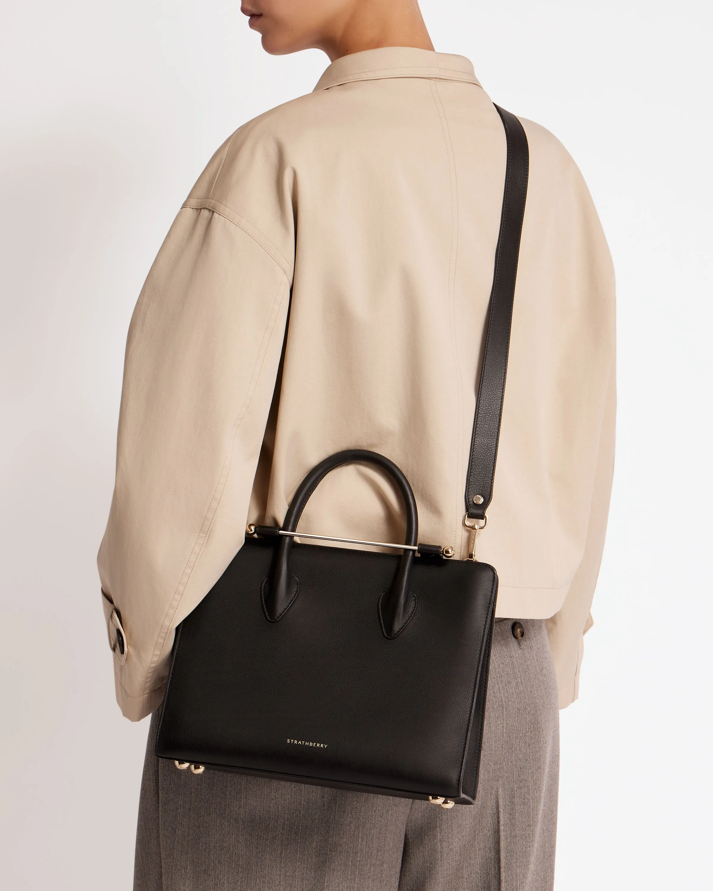 The Strathberry Midi Tote - Black