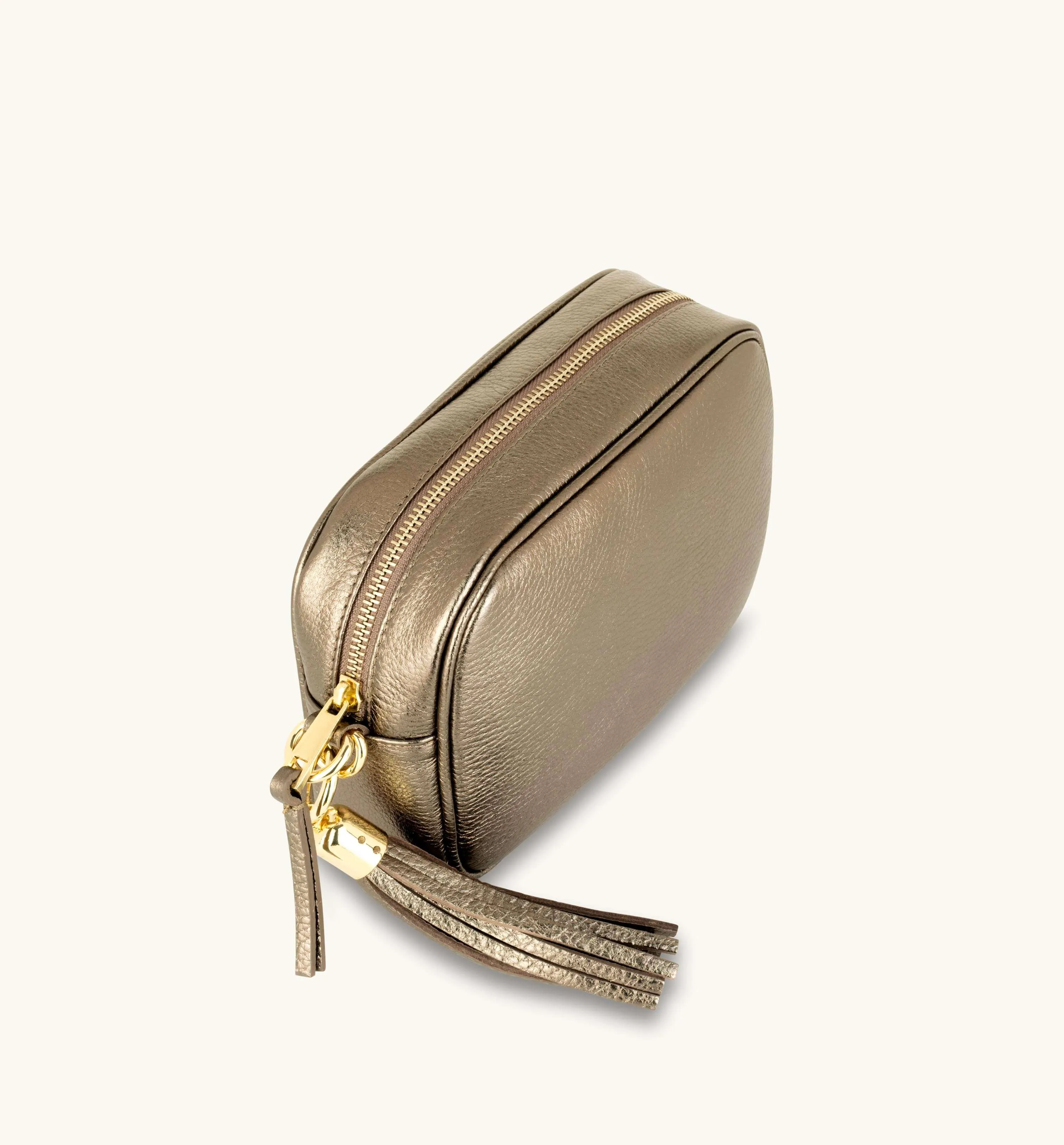 The Tassel Bronze Leather Crossbody Bag