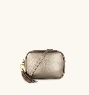 The Tassel Bronze Leather Crossbody Bag