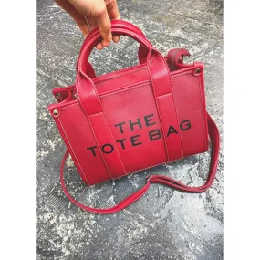 The Tote Bag Leather Crossbody Bag, RED