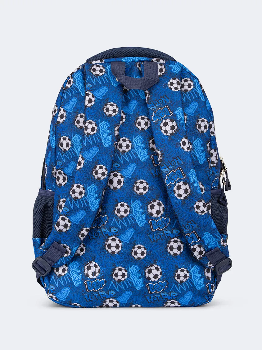 Topten Accessories The Ultimate Soccer  Backpack Unisex Back To School Bag Blue/White