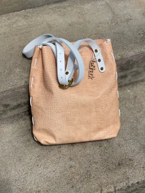 Veg Tan Embossed Crossbody Bag