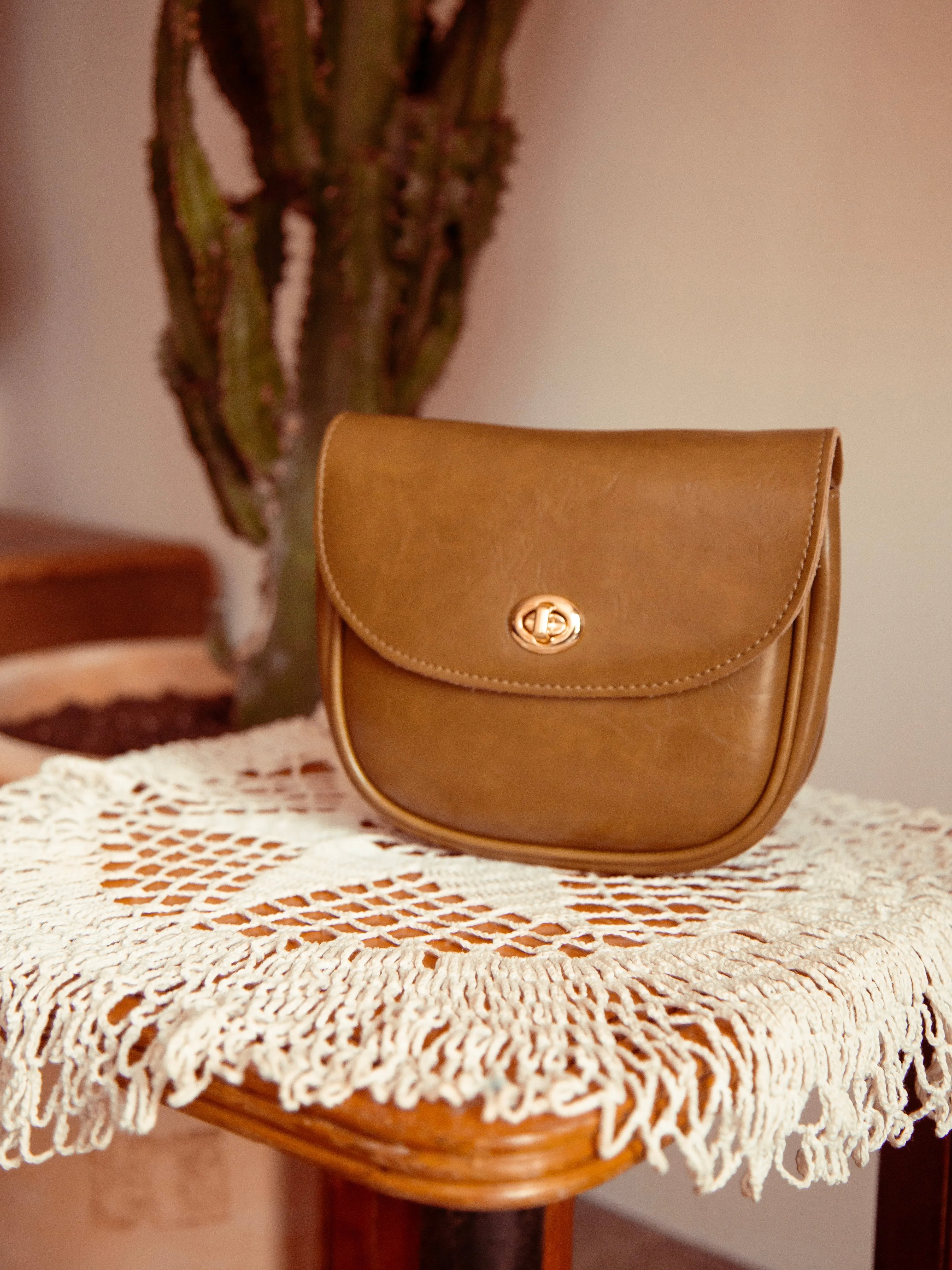 Vegan Leather Saddle Bag