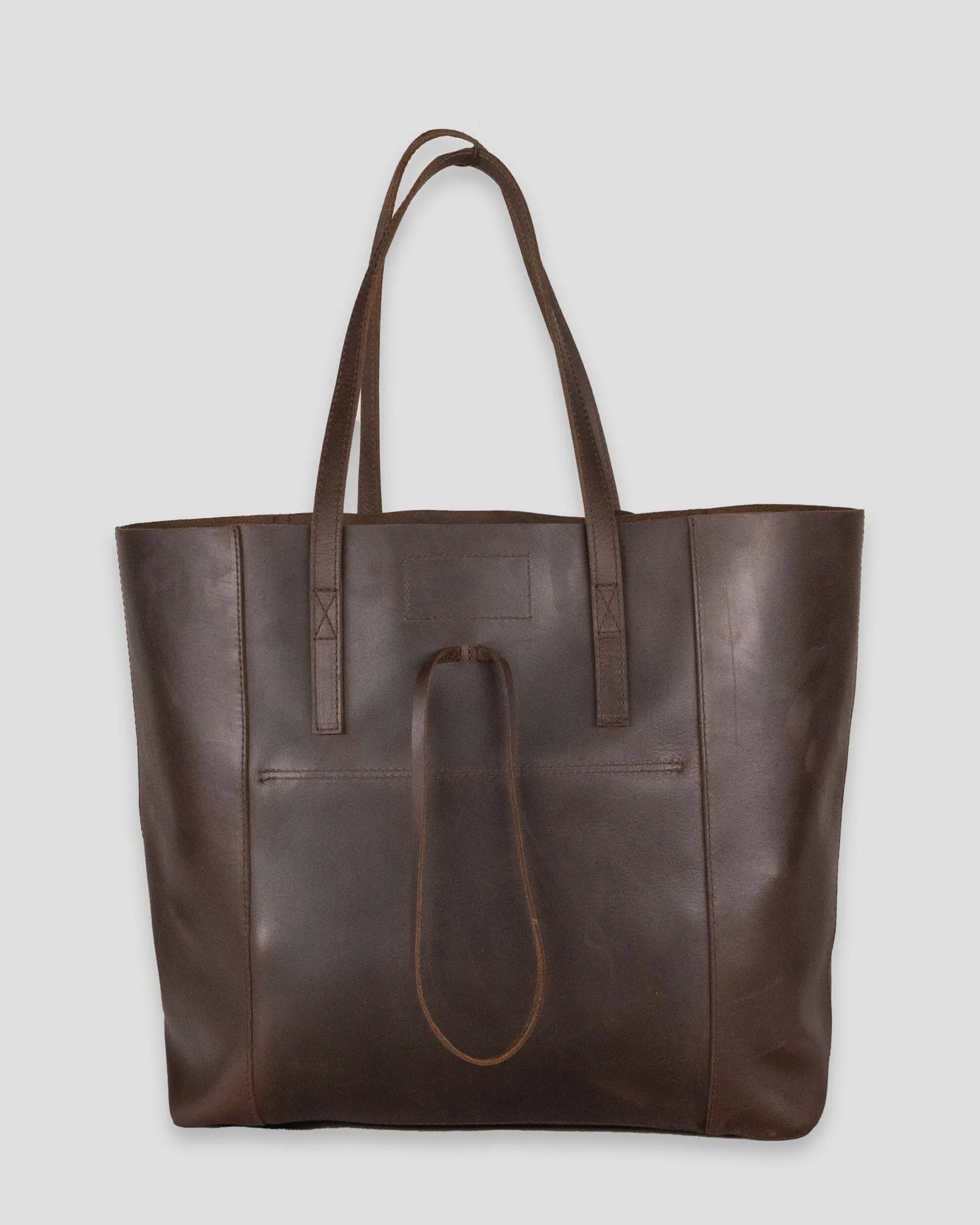 Vintage Glove Leather Tote - Dark Chocolate