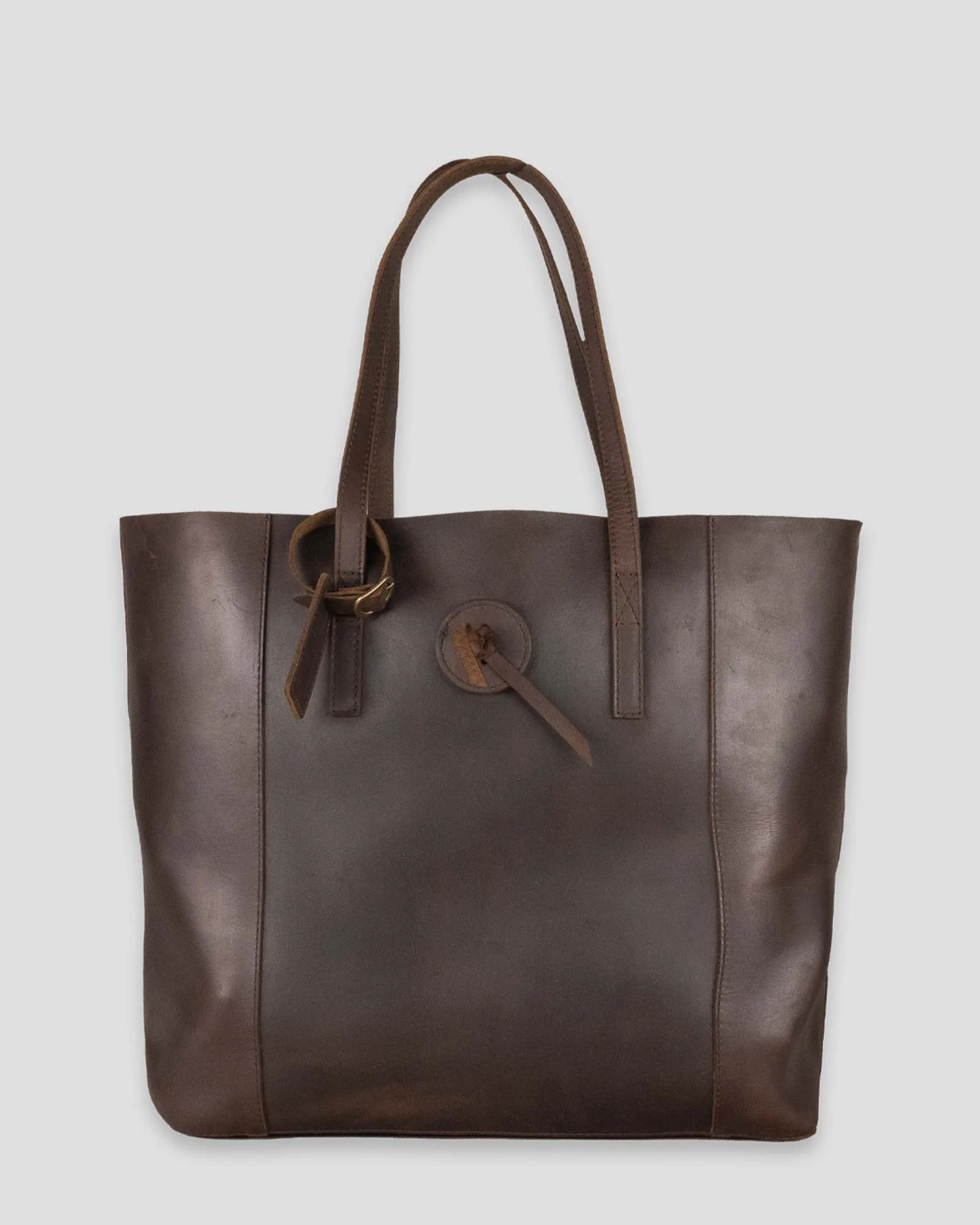 Vintage Glove Leather Tote - Dark Chocolate