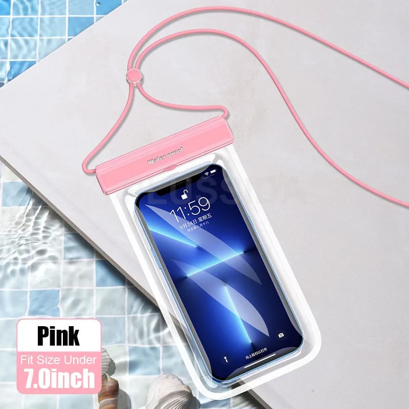 Waterproof Phone Case Under 7.0 inches For iPhone 13 14 Pro Max , Huawei, Xiaomi, Redmi, Note Samsung