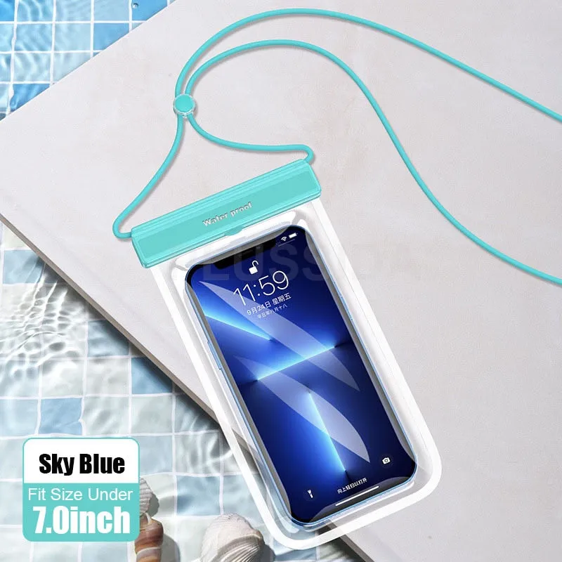 Waterproof Phone Case Under 7.0 inches For iPhone 13 14 Pro Max , Huawei, Xiaomi, Redmi, Note Samsung