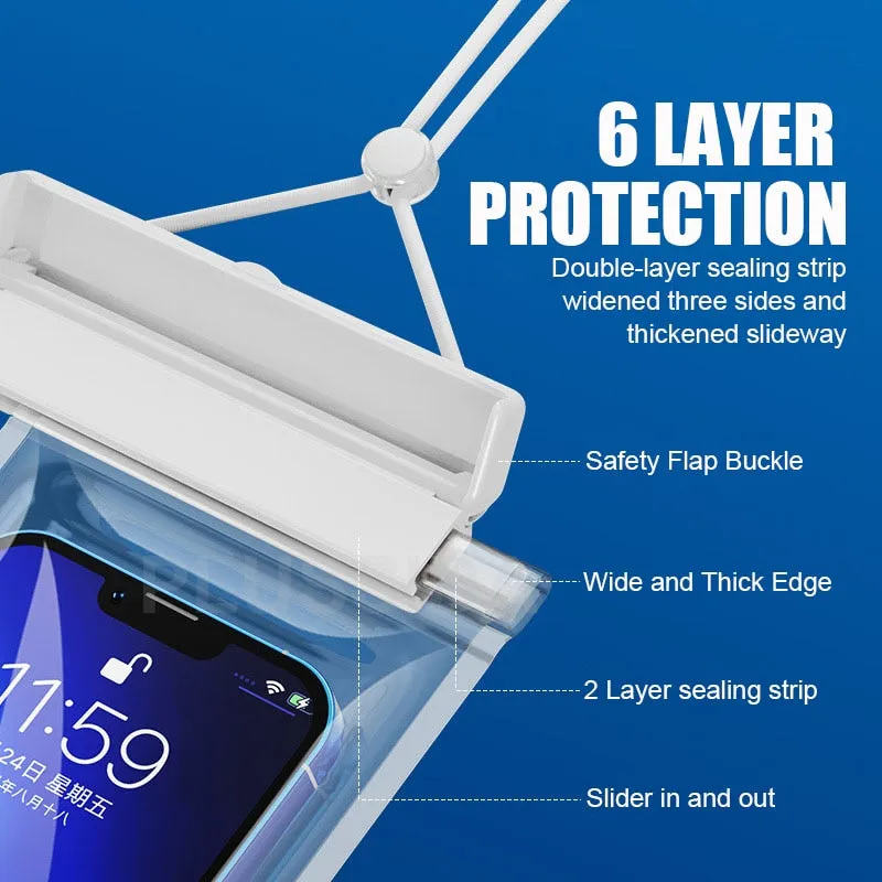 Waterproof Phone Case Under 7.0 inches For iPhone 13 14 Pro Max , Huawei, Xiaomi, Redmi, Note Samsung