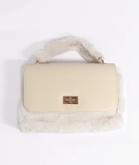 Winter White Faux Fur Crossbody Bag