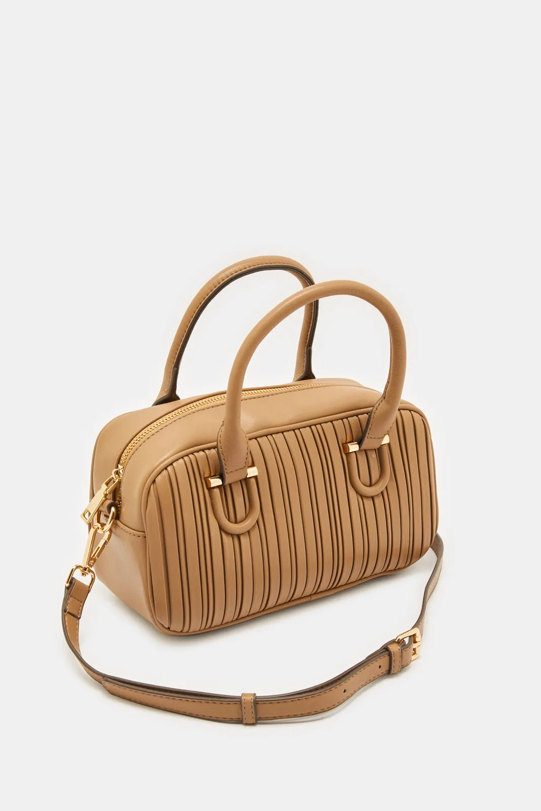 Women Tan Textured Bags